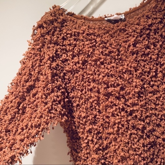 Loveriche crop carmel fuzzy teddy bear sweater - Picture 4 of 13